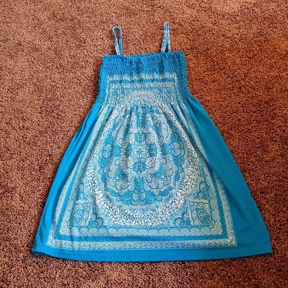 India boutique girls blue&white tank dress /tunic - Picture 3 of 3